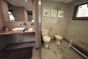 Aparthotel Rosas Blancas baño monoambiente