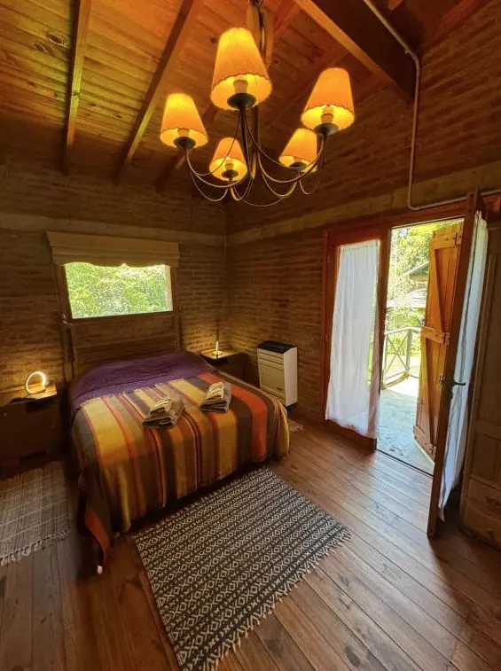 Cabañas Arehue cama doble en cabaña de 2 dormitorios