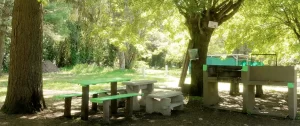 Camping Calasanz parrila en asador