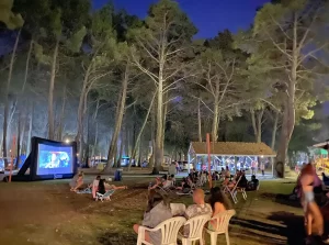 Camping El Griego cine afuera