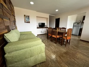 Cabañas Patagonia Austral Suites sillón verde